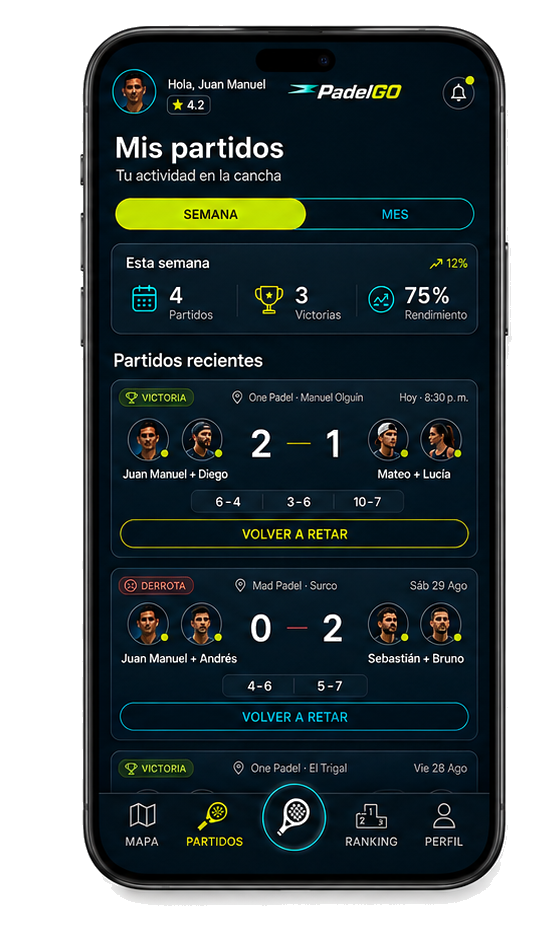 Pantalla Partidos